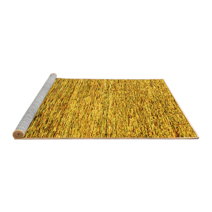 Sideview of Machine Washable Oriental Yellow Modern Rug, wshabs1842yw