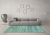 Machine Washable Oriental Light Blue Modern Rug, wshabs1842lblu