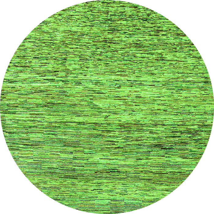 Round Machine Washable Oriental Green Modern Area Rugs, wshabs1842grn