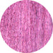 Round Oriental Pink Modern Rug, abs1842pnk