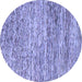 Round Oriental Blue Modern Rug, abs1842blu