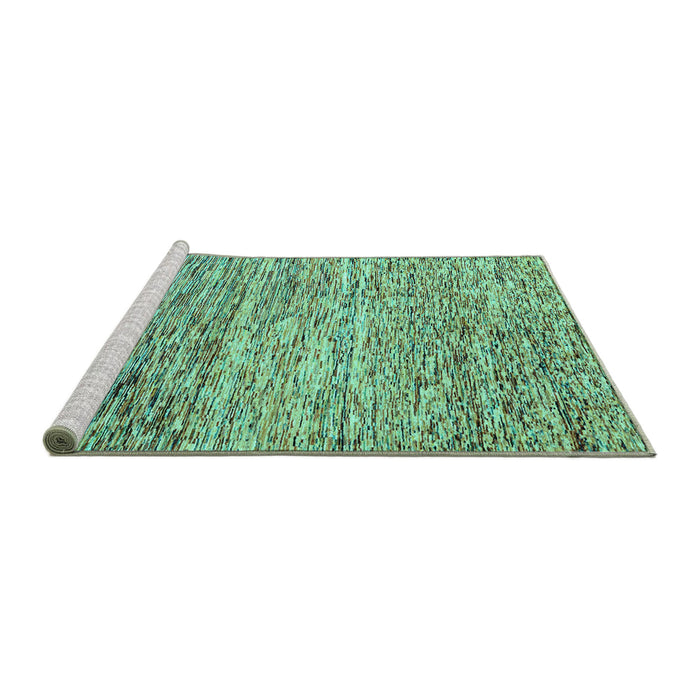 Sideview of Machine Washable Oriental Turquoise Modern Area Rugs, wshabs1842turq