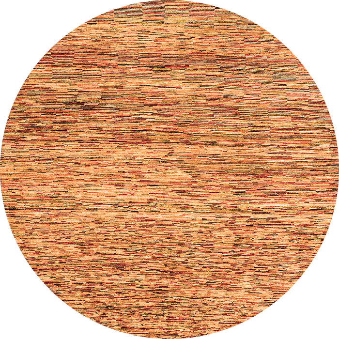 Round Machine Washable Oriental Orange Modern Area Rugs, wshabs1842org