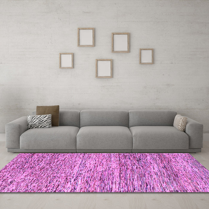 Machine Washable Oriental Purple Modern Area Rugs in a Living Room, wshabs1842pur