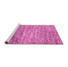 Sideview of Machine Washable Oriental Pink Modern Rug, wshabs1842pnk