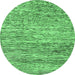 Round Oriental Emerald Green Modern Rug, abs1842emgrn