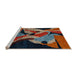 Sideview of Machine Washable Abstract Dark Almond Brown Rug, wshabs1843