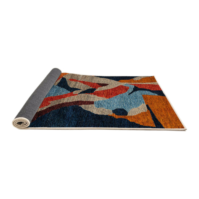 Sideview of Abstract Dark Almond Brown Oriental Rug, abs1843