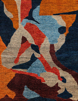Abstract Dark Almond Brown Oriental Rug, abs1843