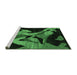 Sideview of Machine Washable Oriental Emerald Green Modern Area Rugs, wshabs1843emgrn