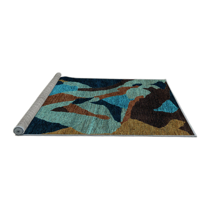 Sideview of Machine Washable Oriental Light Blue Modern Rug, wshabs1843lblu