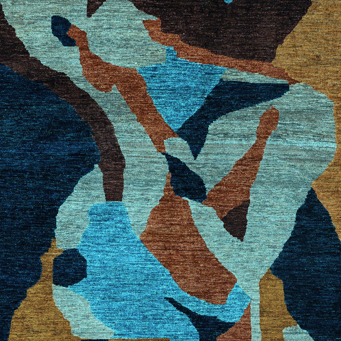 Machine Washable Oriental Light Blue Modern Rug, wshabs1843lblu