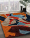 Machine Washable Abstract Dark Almond Brown Rug in a Family Room, wshabs1843