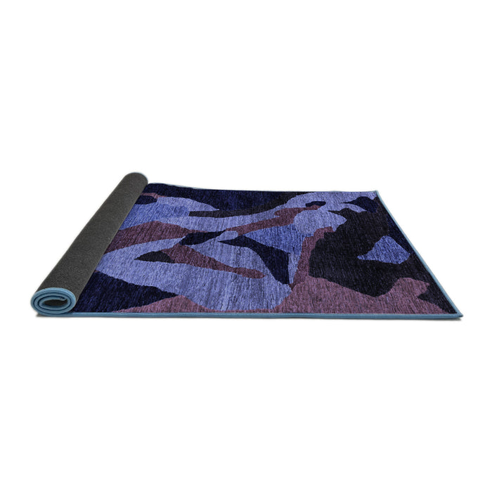 Sideview of Oriental Blue Modern Rug, abs1843blu