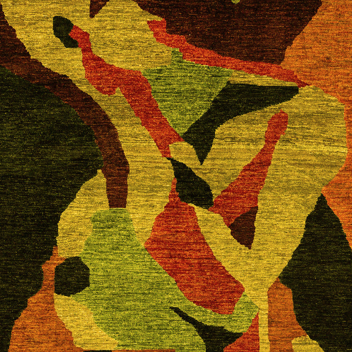 Machine Washable Oriental Yellow Modern Rug, wshabs1843yw