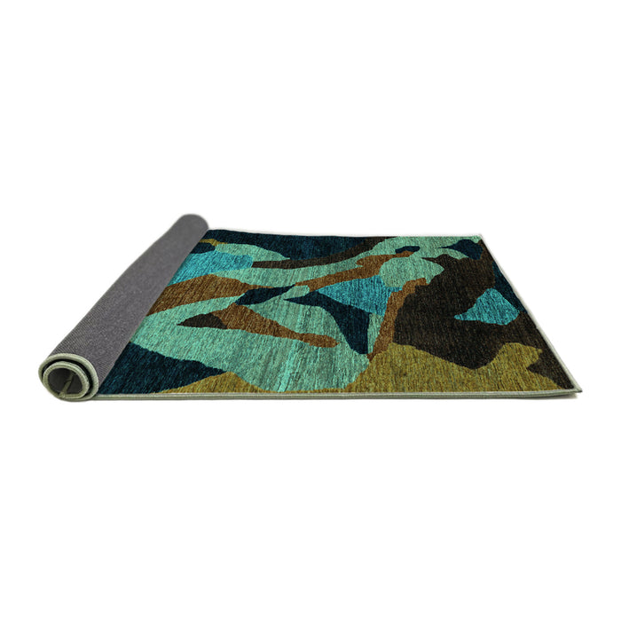 Sideview of Oriental Turquoise Modern Rug, abs1843turq