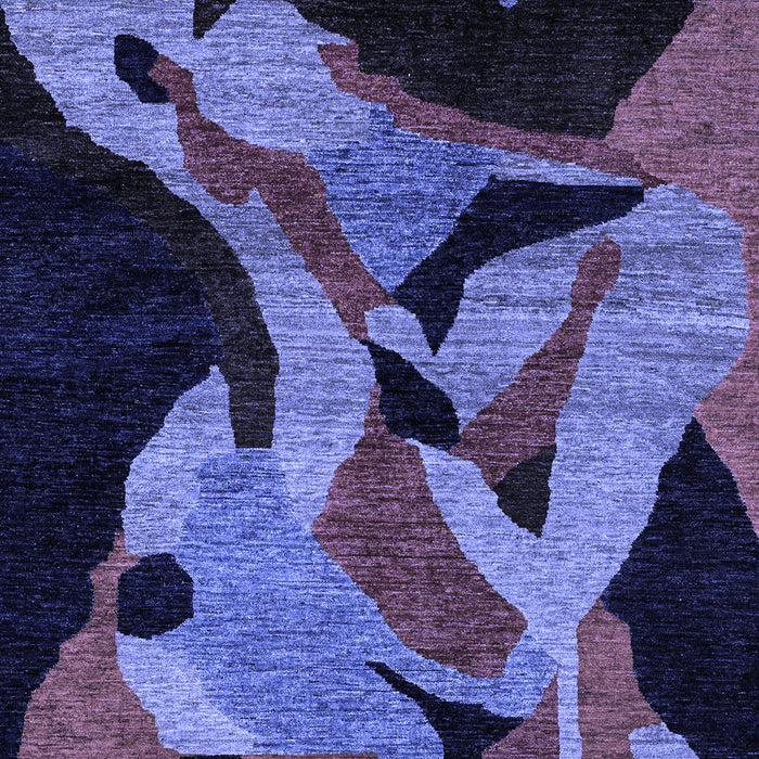 Machine Washable Oriental Blue Modern Rug, wshabs1843blu