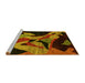 Sideview of Machine Washable Oriental Yellow Modern Rug, wshabs1843yw