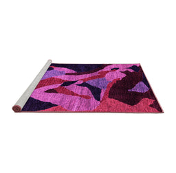 Sideview of Machine Washable Oriental Pink Modern Rug, wshabs1843pnk