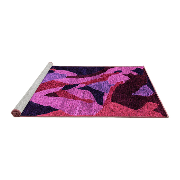 Sideview of Machine Washable Oriental Pink Modern Rug, wshabs1843pnk