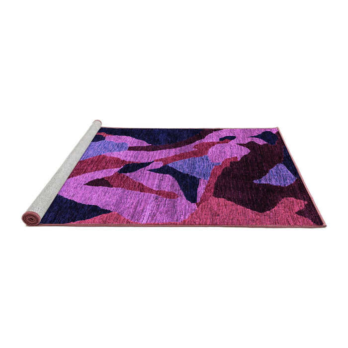 Sideview of Machine Washable Oriental Purple Modern Area Rugs, wshabs1843pur