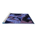 Sideview of Machine Washable Oriental Blue Modern Rug, wshabs1843blu