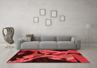 Machine Washable Oriental Red Modern Rug, wshabs1843red