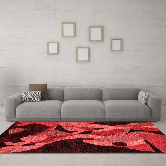 Modern Red Washable Rugs