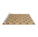 Sideview of Machine Washable Abstract Mustard Yellow Rug, wshabs1844