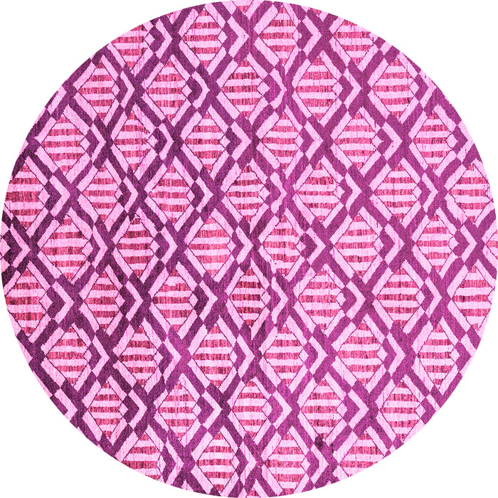 Round Oriental Pink Modern Rug, abs1844pnk