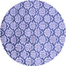 Round Oriental Blue Modern Rug, abs1844blu