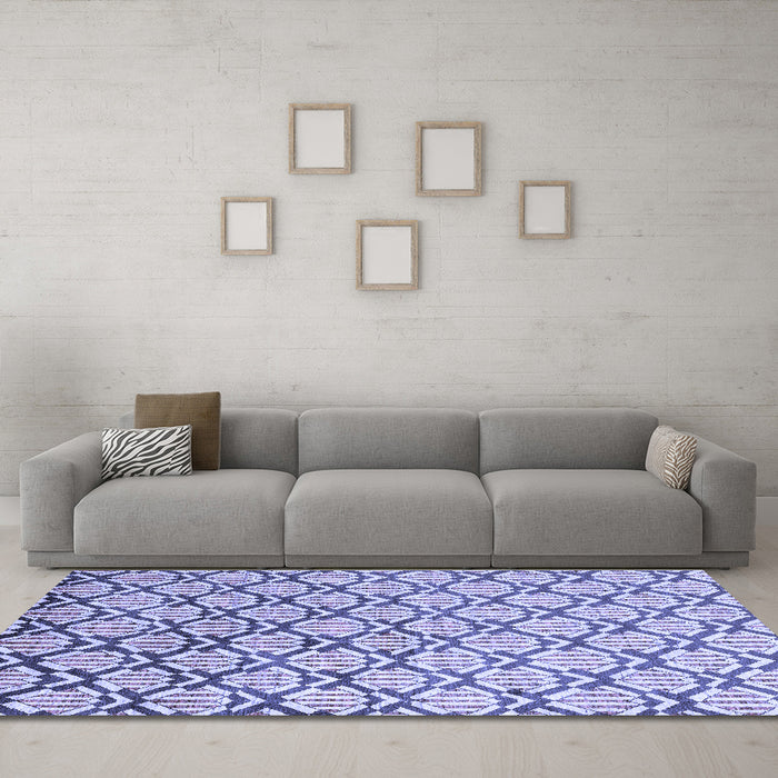Machine Washable Oriental Blue Modern Rug in a Living Room, wshabs1844blu