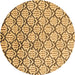 Round Machine Washable Oriental Brown Modern Rug, wshabs1844brn