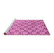 Sideview of Machine Washable Oriental Pink Modern Rug, wshabs1844pnk