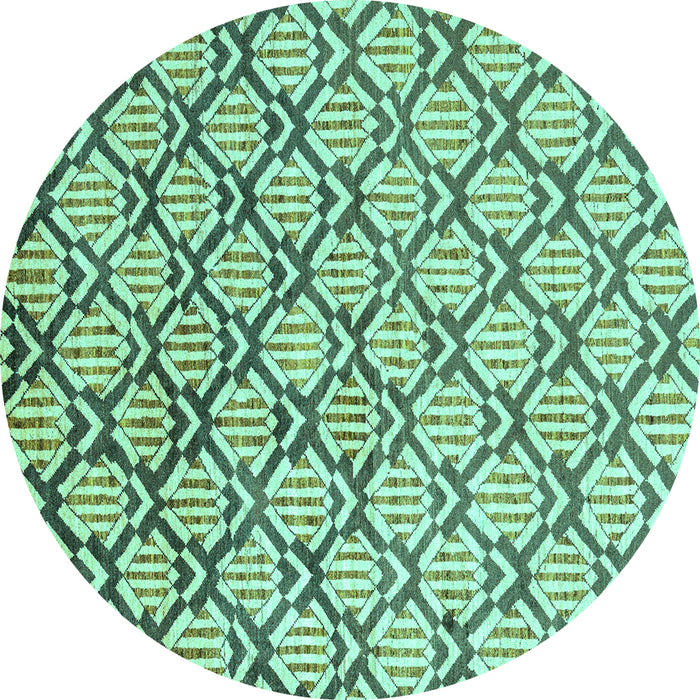 Round Oriental Turquoise Modern Rug, abs1844turq
