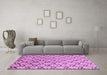 Machine Washable Oriental Purple Modern Area Rugs in a Living Room, wshabs1844pur