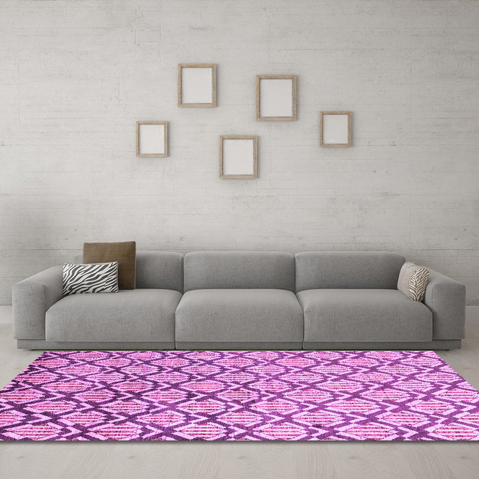 Machine Washable Oriental Purple Modern Area Rugs in a Living Room, wshabs1844pur