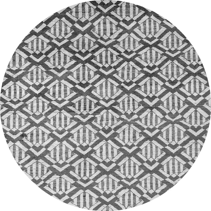 Round Oriental Gray Modern Rug, abs1844gry