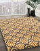 Machine Washable Abstract Mustard Yellow Rug in a Family Room, wshabs1844