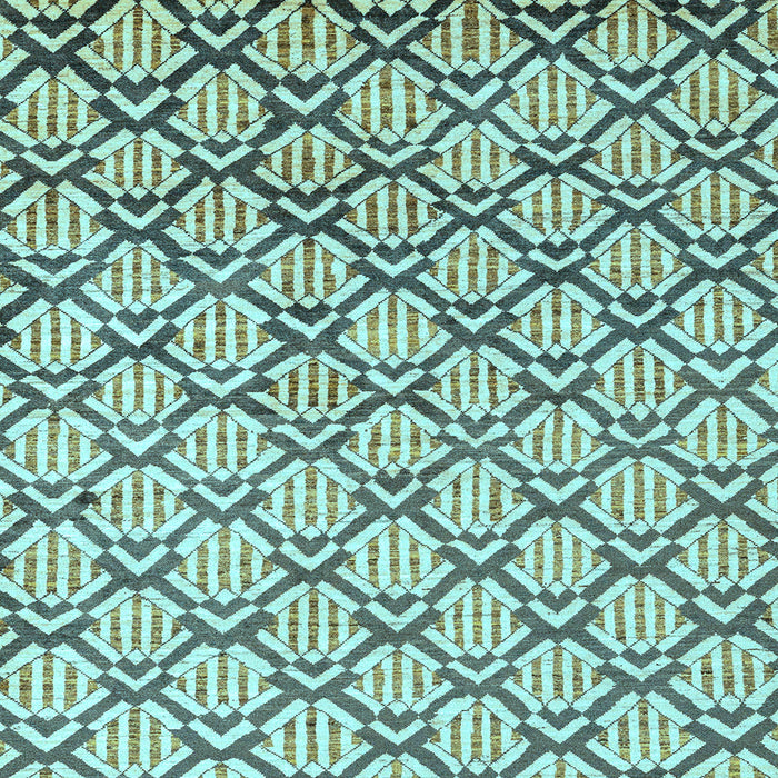 Square Machine Washable Oriental Light Blue Modern Rug, wshabs1844lblu