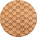 Round Machine Washable Oriental Orange Modern Area Rugs, wshabs1844org