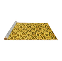 Sideview of Machine Washable Oriental Yellow Modern Rug, wshabs1844yw
