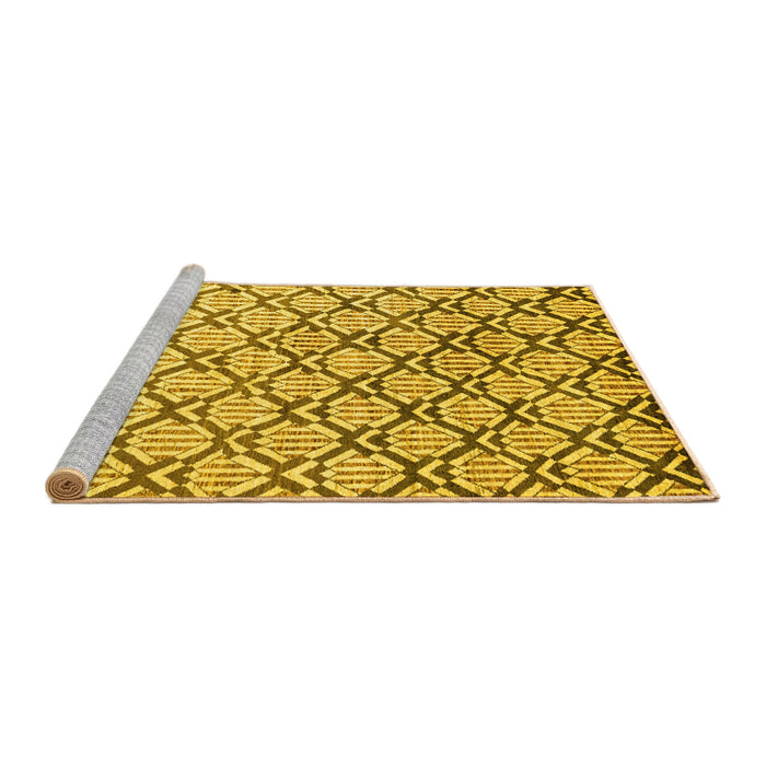 Sideview of Machine Washable Oriental Yellow Modern Rug, wshabs1844yw