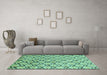 Machine Washable Oriental Turquoise Modern Area Rugs in a Living Room,, wshabs1844turq