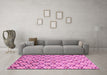 Machine Washable Oriental Pink Modern Rug in a Living Room, wshabs1844pnk