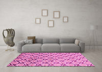 Machine Washable Oriental Pink Modern Rug, wshabs1844pnk