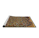 Sideview of Machine Washable Abstract Metallic Gold Rug, wshabs1845