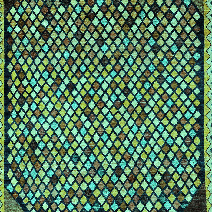 Machine Washable Abstract Turquoise Modern Area Rugs, wshabs1845turq