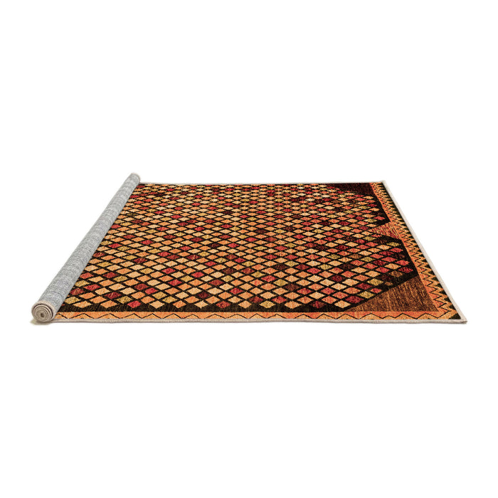 Sideview of Machine Washable Abstract Orange Modern Area Rugs, wshabs1845org