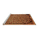 Sideview of Machine Washable Abstract Orange Modern Area Rugs, wshabs1845org